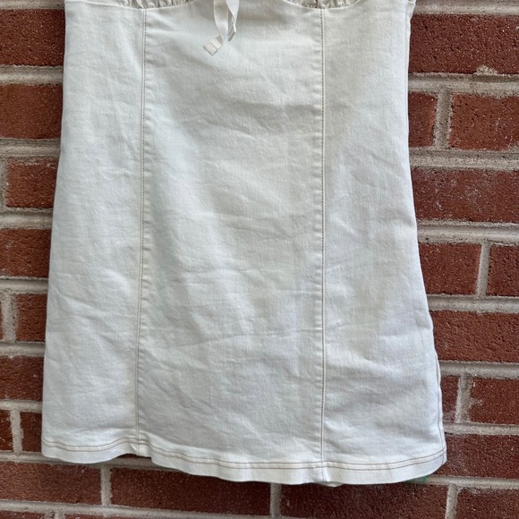 Urban Outfitters Ruffle Strap Dress Lace‎ Up Beige Mini Dress Medium - Picture 3 of 12